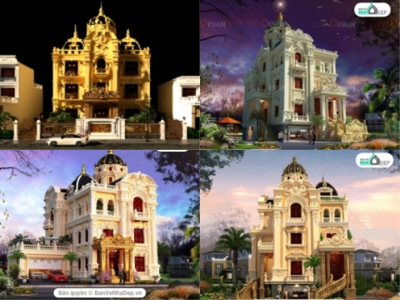 7 mẫu lâu đài dinh thự độc đáo thiết kế cực chi tiết bằng autocad [Sale 10%]